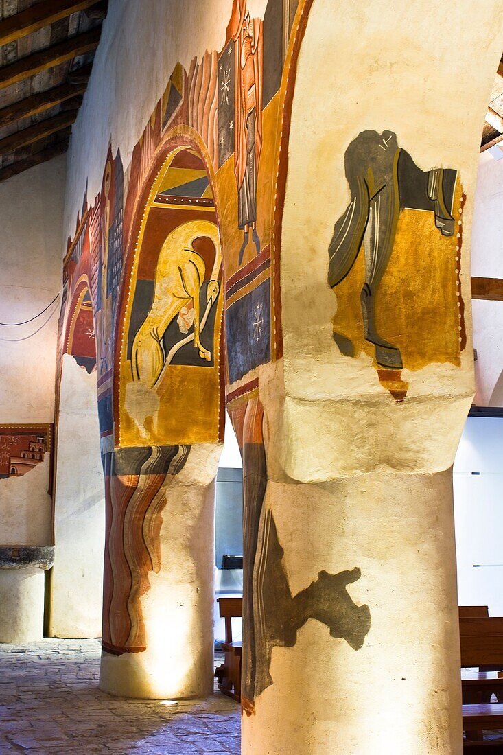 Romanesque murals in the church of Sant Joan de Boi - Taüll - Vall de Boi - Pyrenees - Lleida Province - Catalonia - Cataluña - Spain