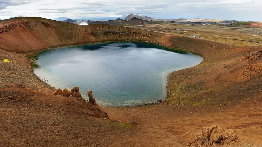 Stora Viti crater lagoon, Krafla Volcanic Zone, Myvatn lake, Iceland