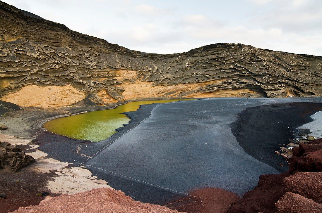 El Golfo rock formation  Lanzarote, Canary Islands, Spain