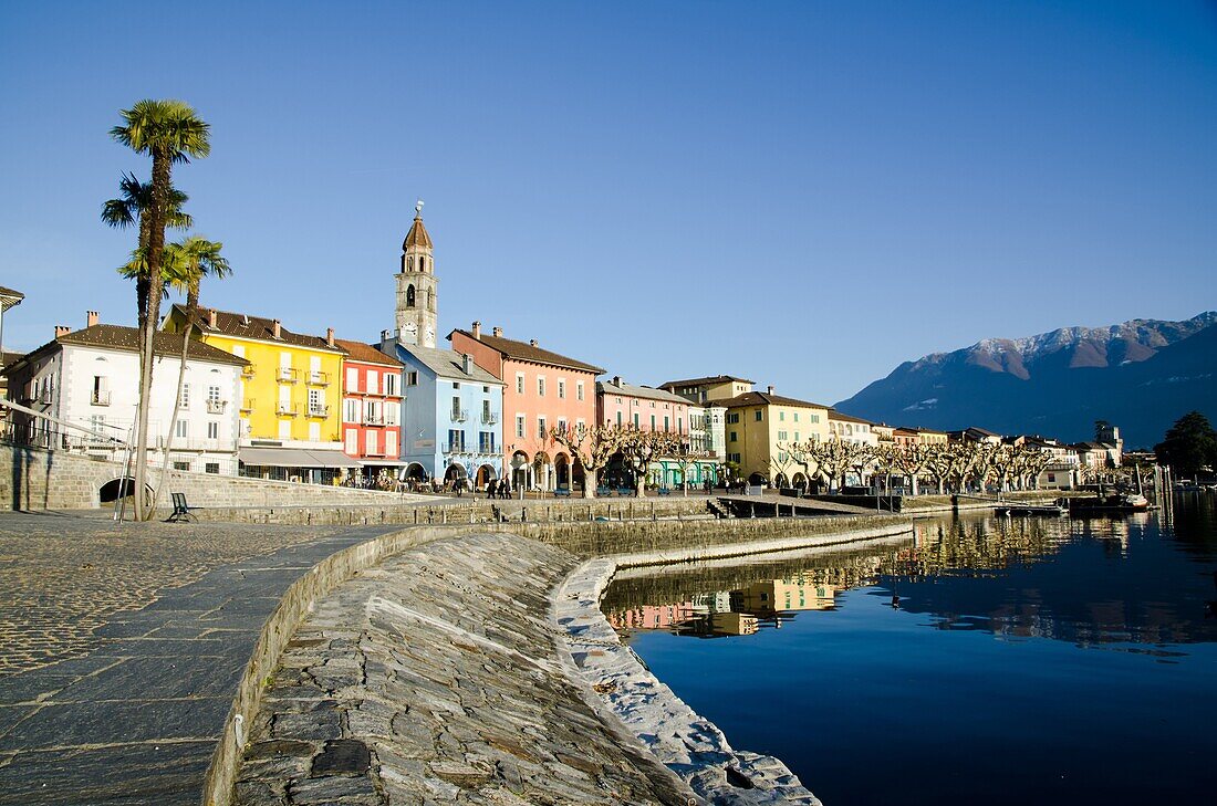 Ascona Village reflected in the water