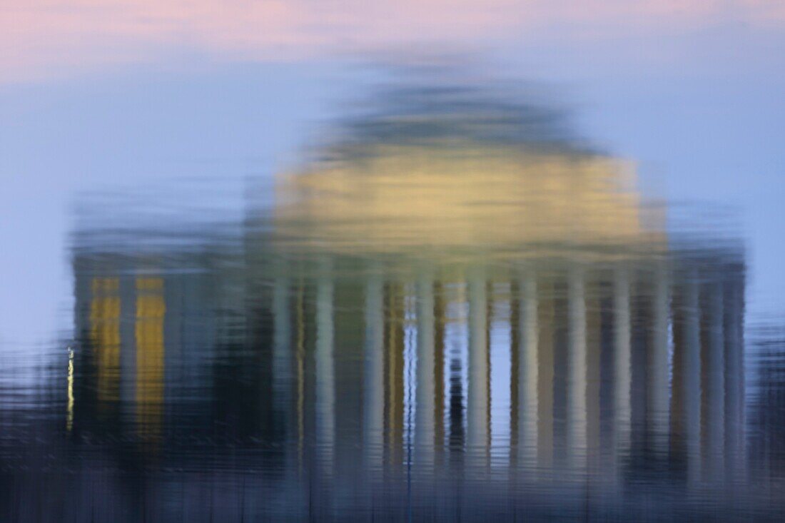Reflection of the Jefferson Memorial in the Tidal Basin in Washington, DC, USA