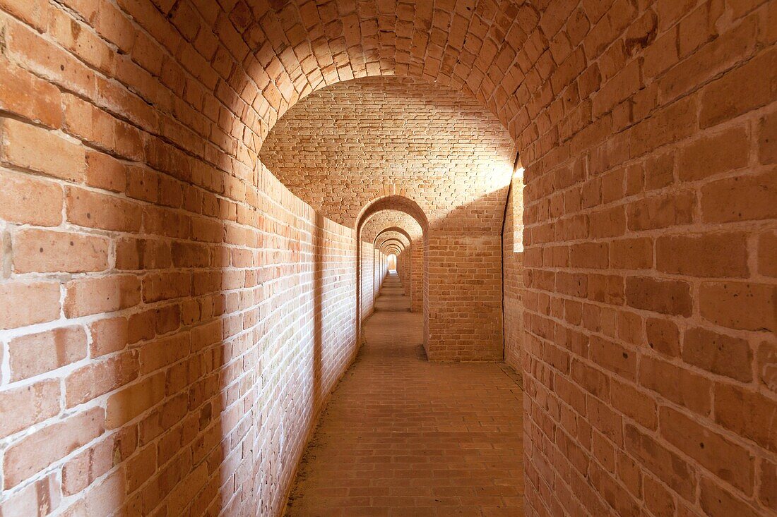a long corridor in Fort Barrancas, Pensacola, Florida used to guard the fort