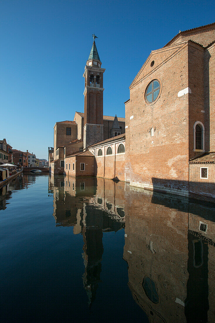 Canale della Vena und die Chioggia Kathdrale, Chioggia, Venetien, Italien, Europa