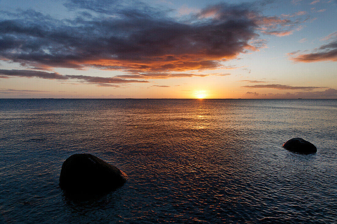 Sunrise at the Baltic Sea, Island of Langeland, Denmark, Europe