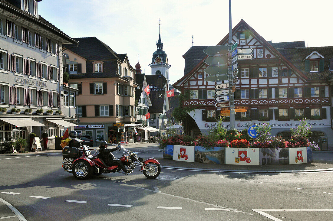 Strasse am Goethehaus in Küssnacht, Kanton Luzern, Schweiz, Europa