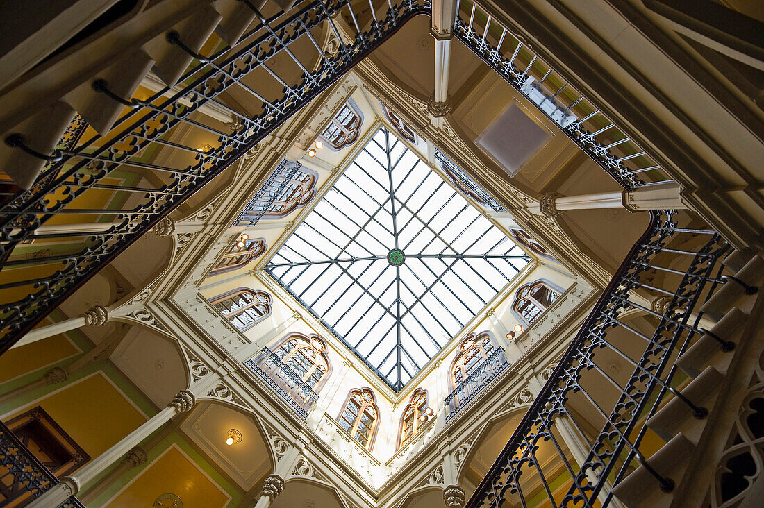 Treppenhaus im Colombischlössle, Archäologisches Museum, Freiburg im Breisgau, Schwarzwald, Baden-Württemberg, Deutschland, Europa