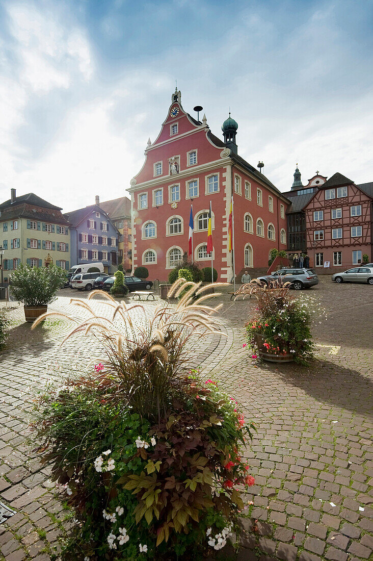 View of the townhall of Ettenheim, baroque city, Ortenau, Black Forest, Baden-Wuerttemberg, Germany, Europe