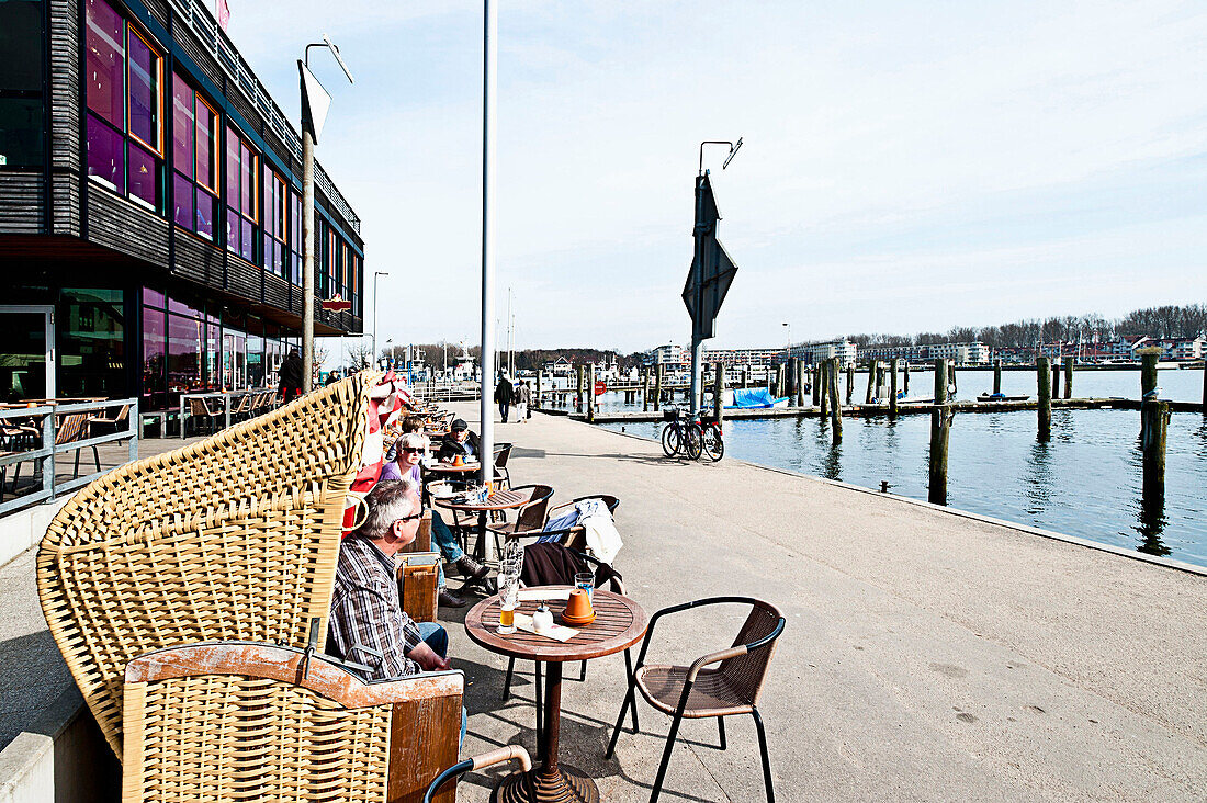 Cafe on the promenade at Travemuende, Schleswig Holstein, Germany