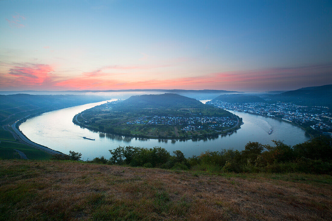 Rheinschleife bei Boppard, Rhein, Rheinland-Pfalz, Deutschland