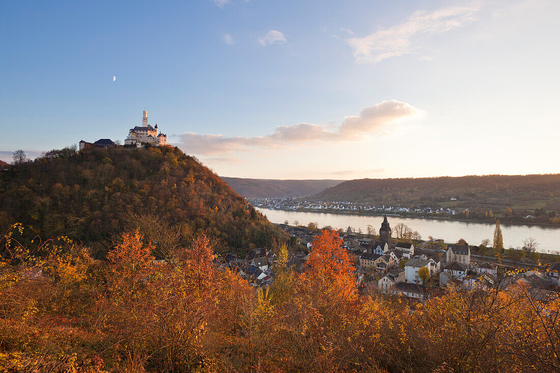 Marksburg, bei Braubach, Rhein, Rheinland-Pfalz, Deutschland