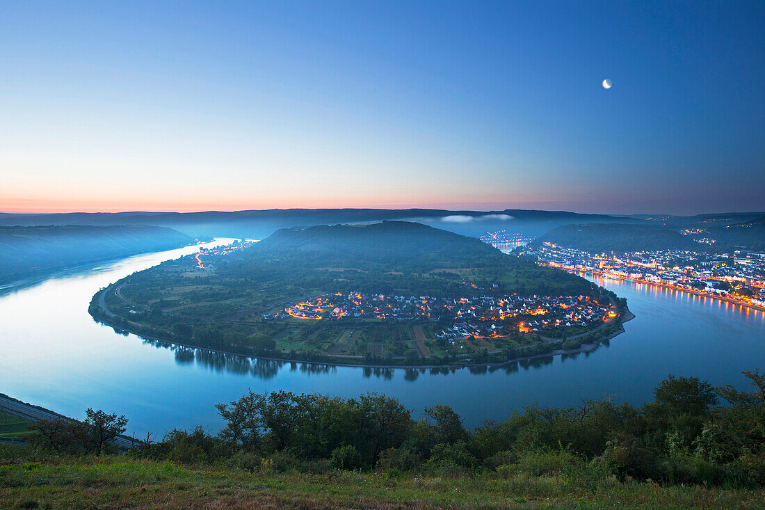 Rheinschleife bei Boppard, Rhein, Rheinland-Pfalz, Deutschland