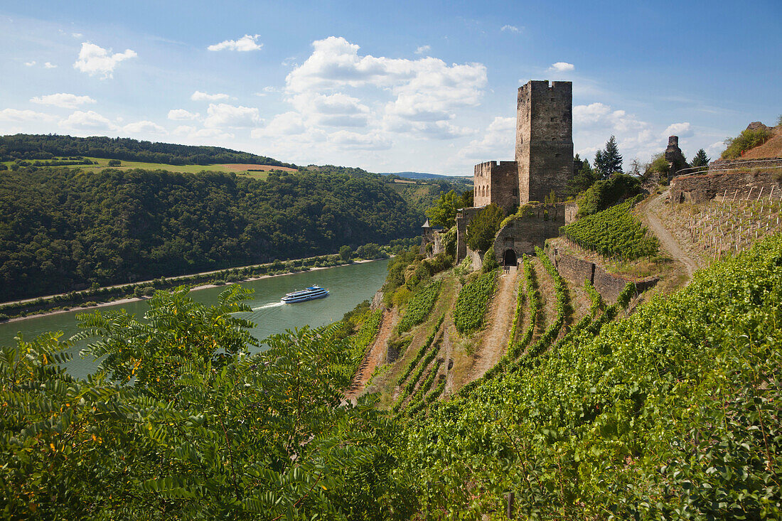 Gutenfels castle, near Kaub, Rhine river, Rhineland-Palatinate, Germany