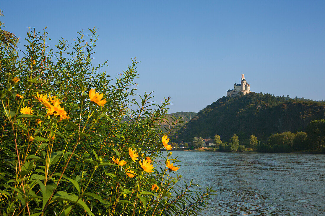 Marksburg, Unesco Weltkulturerbe, bei Braubach, Rhein, Rheinland-Pfalz, Deutschland