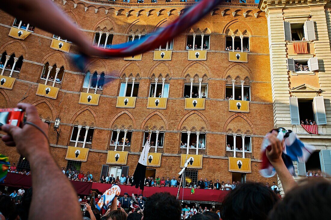Parade during Palio traditional festival  Siena  Tuscany, Italy.
