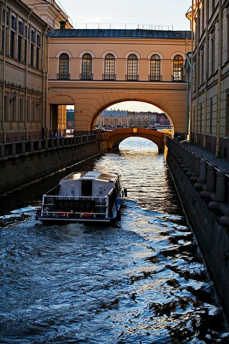 Hermitage with canal, St  Petersburg, Russia.