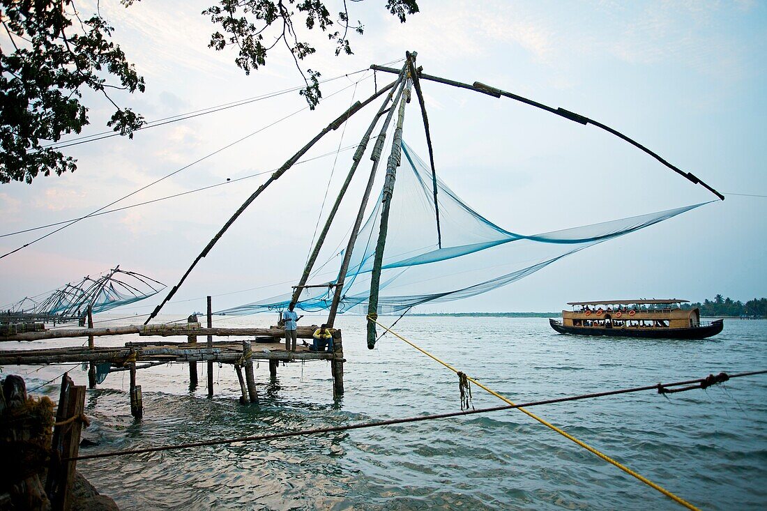 Chinese fishing net, Fort Cochin, Kochi, Cochin, Kerala, India.