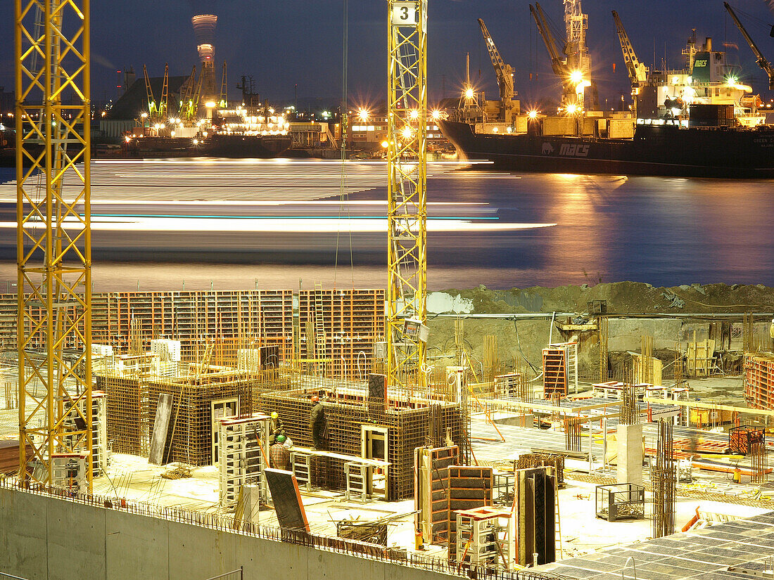 Building Site in the Harbour City, Hanseatic City of Hamburg, Germany