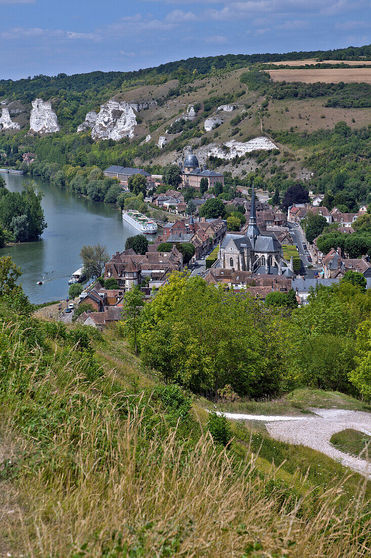 View Of The Chalk Cliffs, Val Saint-Martin And The Seine From Chateau Gaillard, Le Petit Andelys, Eure (27), France