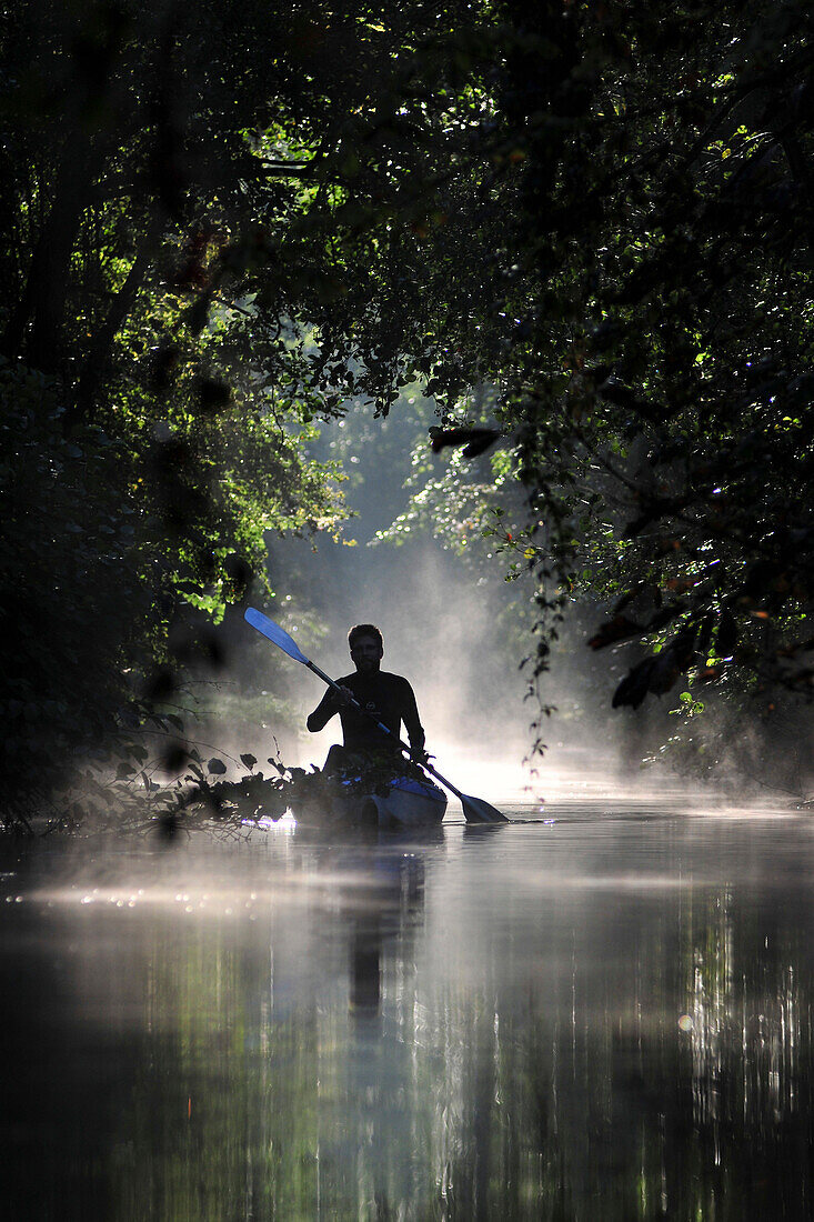 Kayaking Through The Hortillonnages Or Floating Gardens, Amiens, Somme (80), France