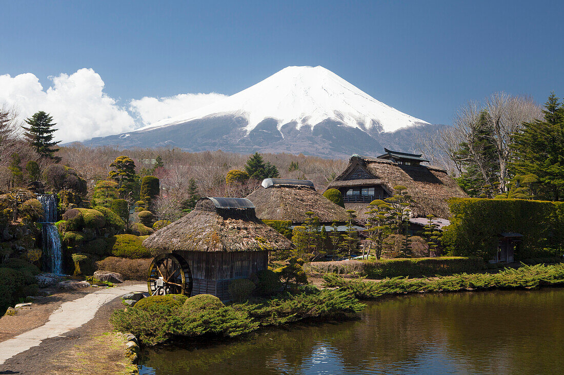 Japan, Oshino City, Traditional architecture, mount Fuji