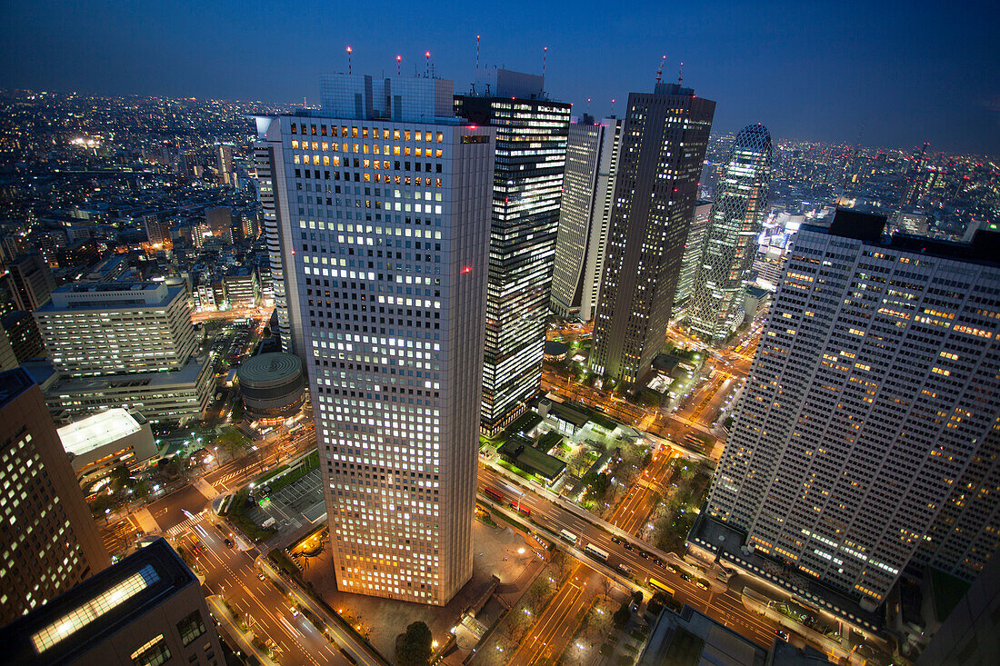 Japan, Tokyo City, Shinku District Skyline