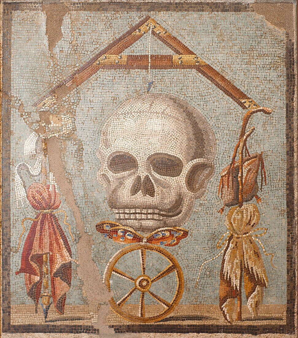 Italy - Campania - Naples - archaeological Museum - mosaîque resulting from Pompeî