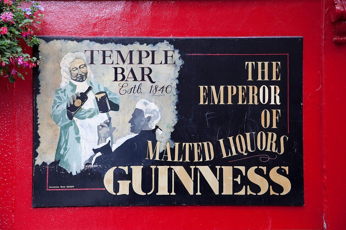 Republic of Ireland,Dublin,Temple Bar,Sign Advertising Guinness
