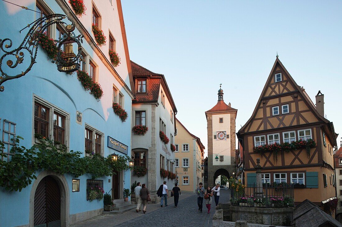 Germany,Baveria,Romantic Road,Rothenburg ob der Tauber,Plonlein and Siebers Tower