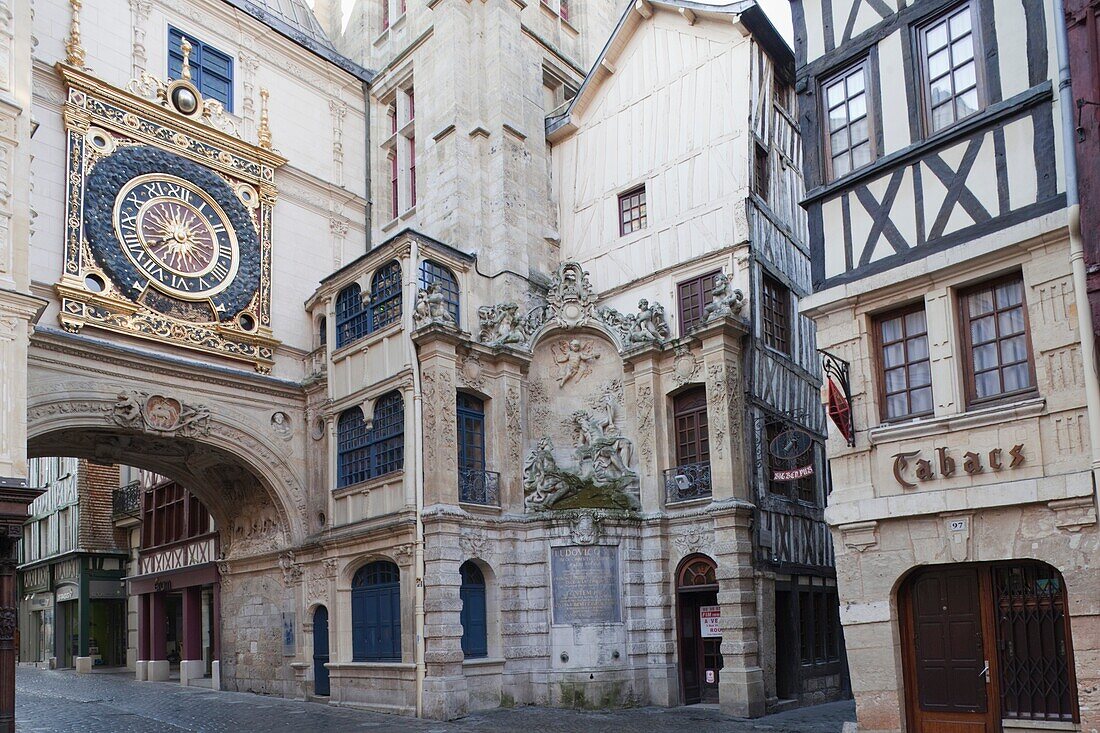 France,Normandy,Rouen,The Gros Horloge aka The Great Clock