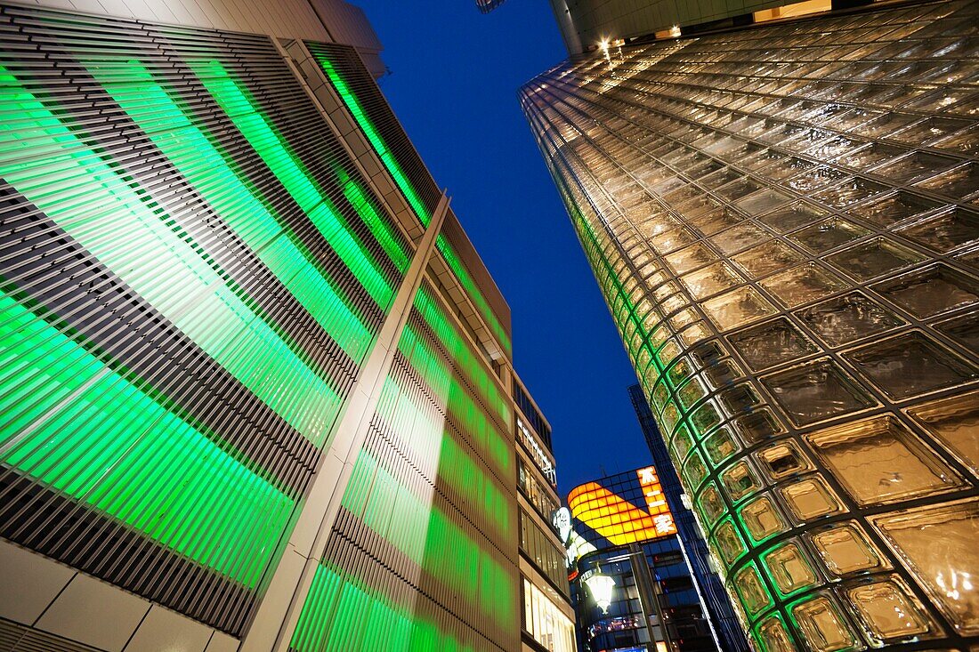Japan,Tokyo,Ginza,Maison Hermes Store and Sony Building
