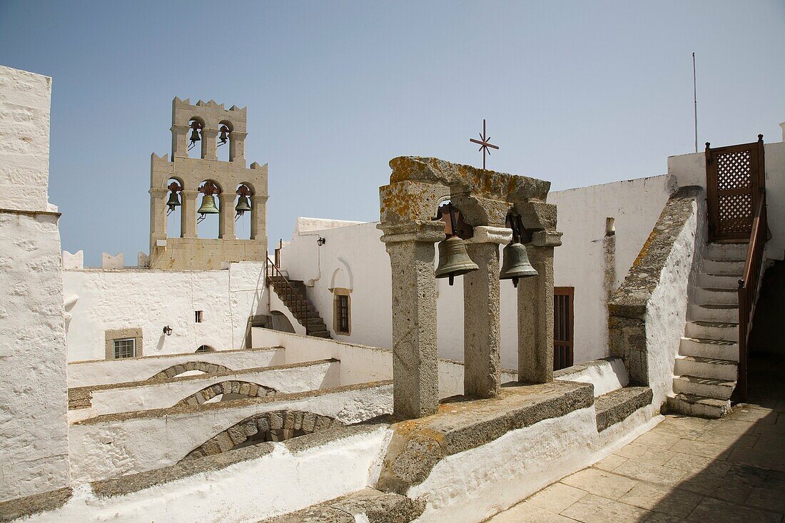 europe, greece, dodecanese, patmos island, chora, monastery of saint john theologian