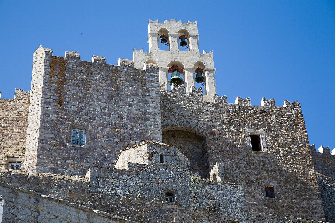 europe, greece, dodecanese, patmos island, chora, monastery of saint john theologian