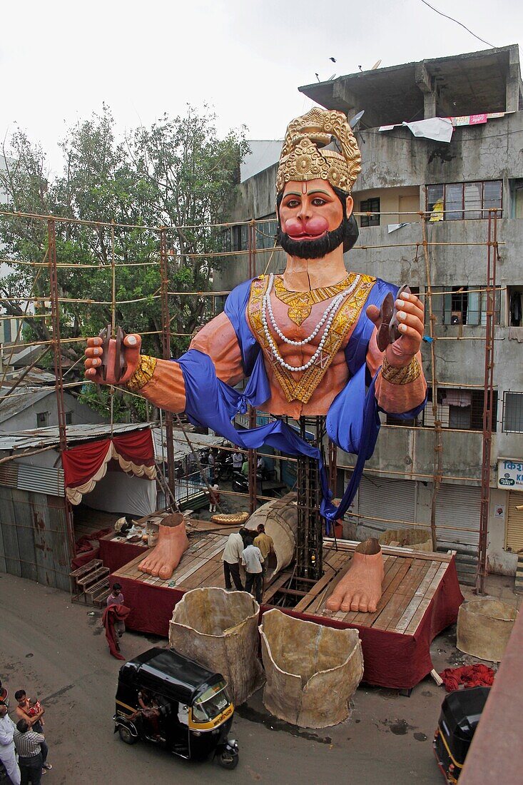 making of hanuman statue, Ganpati festival Pune , Maharashtra , India