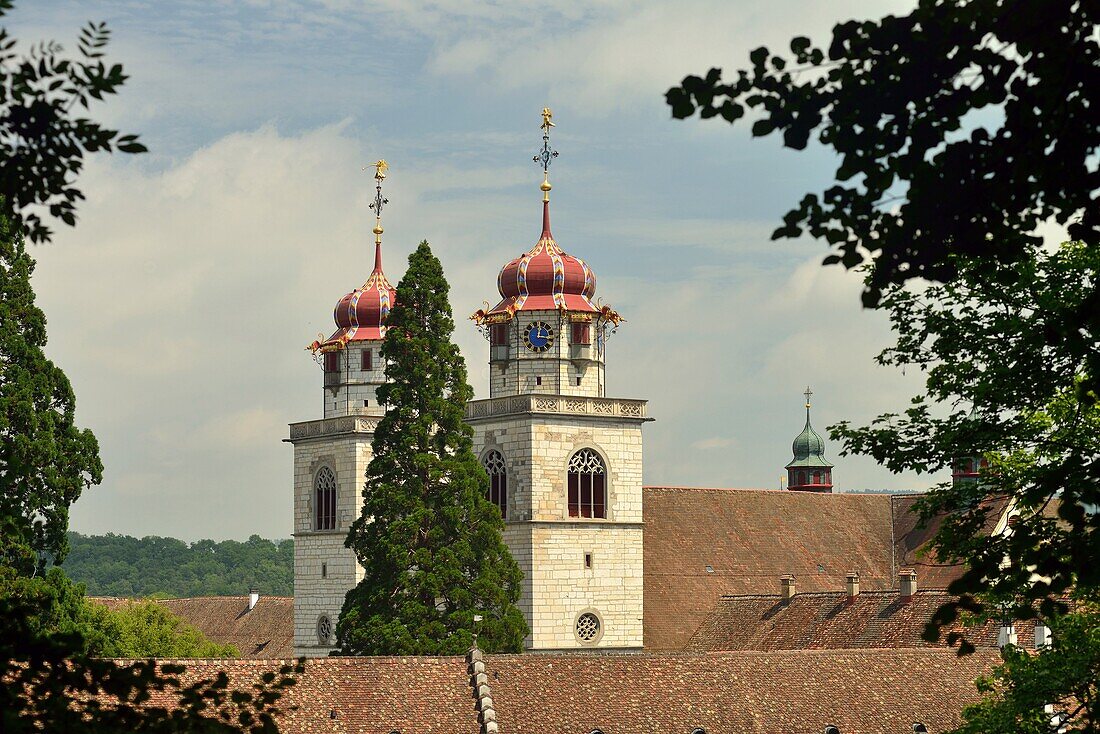 Monastery Rheinau, Switzerland, located at an island in the river Rhine