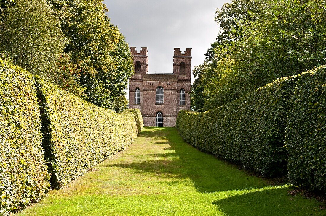 Belvedere Tower, designed by Sir John Vanbrugh, Claremont Landscape Garden, Esher, Surrey, UK