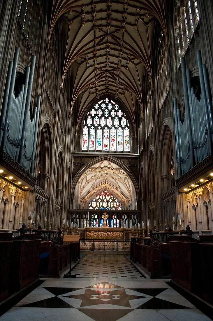 Chancel and altar, St Mary Redcliffe Church, Bristol, UK