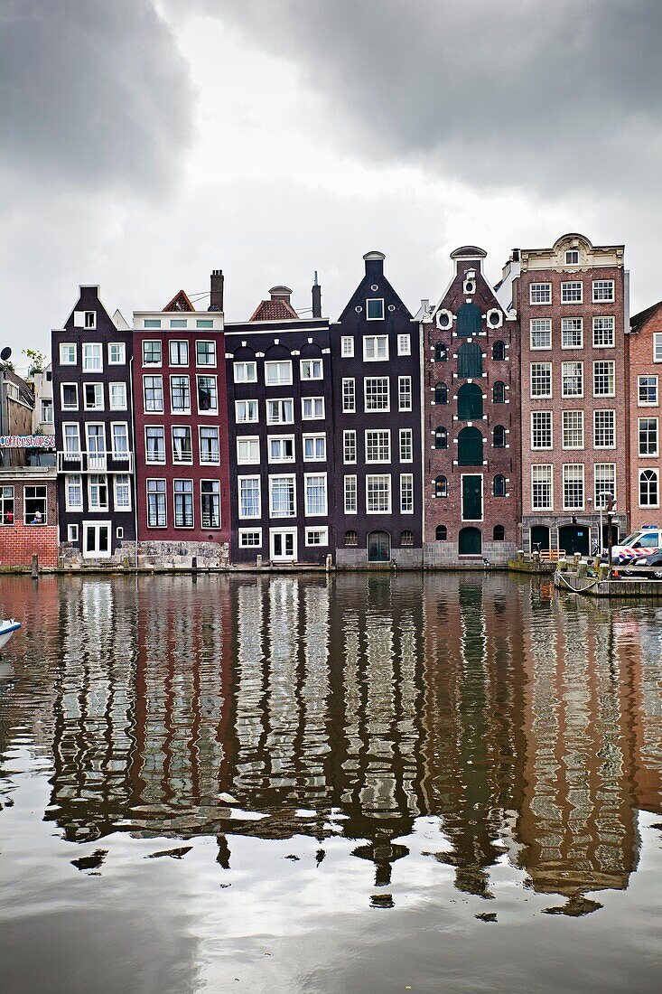 Dutch houses, Canal, Amsterdam, Netherlands.