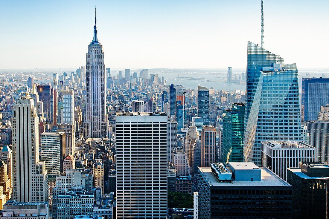 Midtown and the Empire State building, from the top of the Rockefeller Center Building, Manhattan, New York City  USA