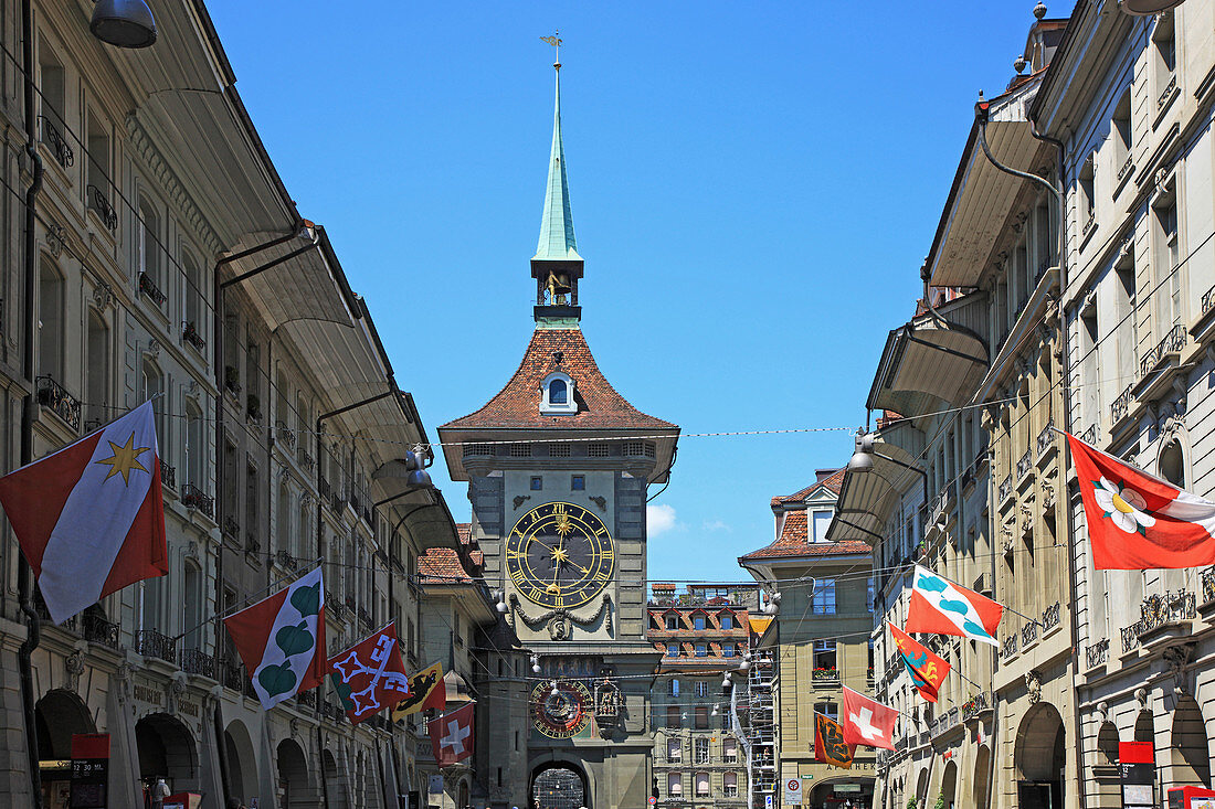 Switzerland, Canton Berne, Bern, Kramgasse, Prison Tower. Switzerland, Canton Berne, Bern, Kramgasse, Prison Tower