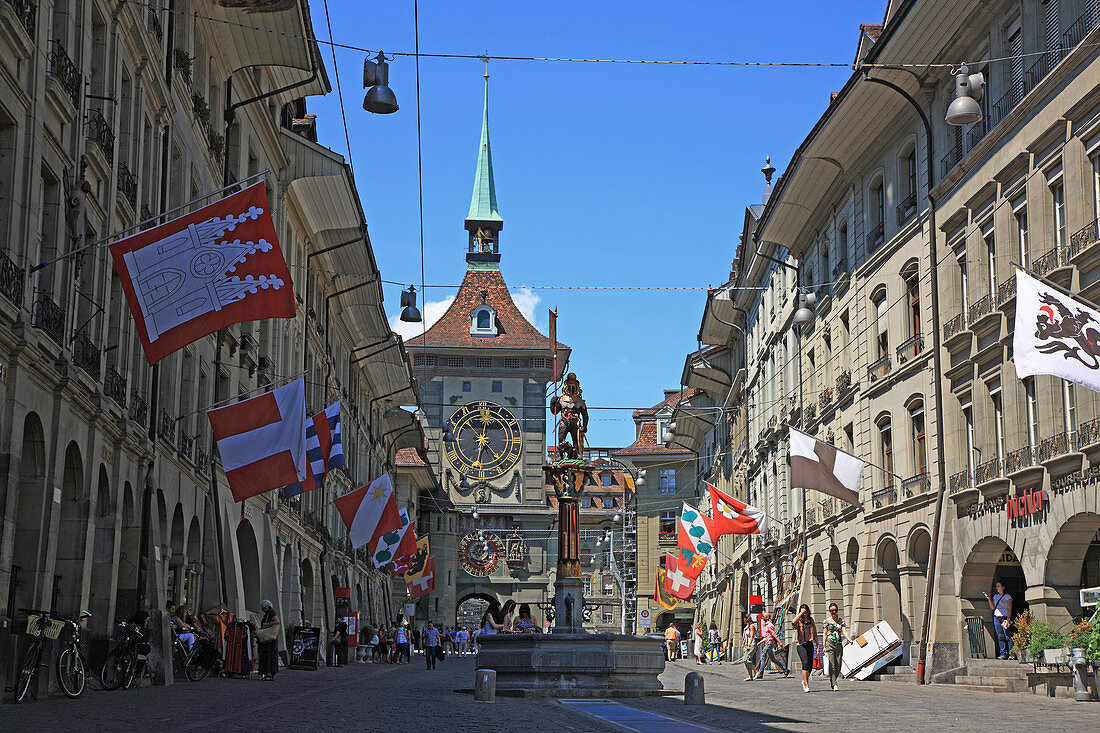 Switzerland, Canton Berne, Bern, Kramgasse, Prison Tower. Switzerland, Canton Berne, Bern, Kramgasse, Prison Tower