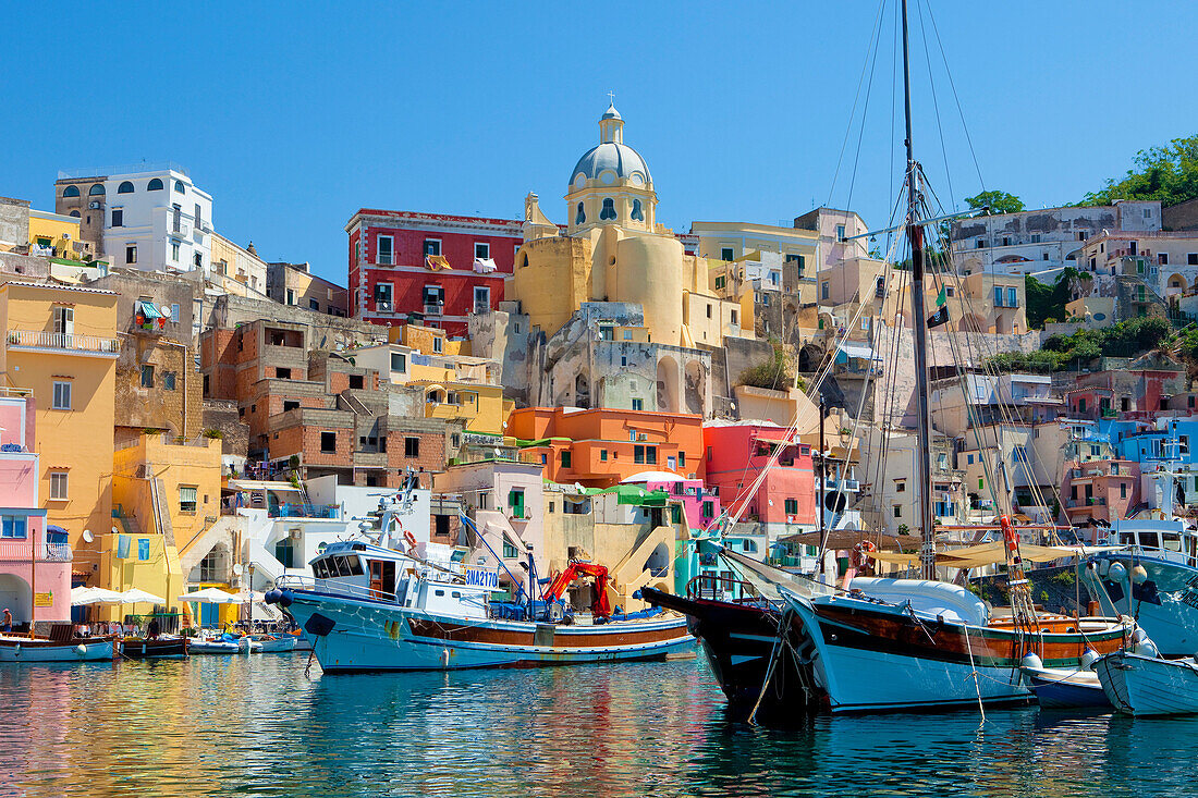 Marina Corricella, Bay of Naples, Marina Corricella, Bay of Naples, Procida Island, Bay of Naples, Campania, Italy. Marina Corricella, Bay of Naples, Marina Corricella, Bay of Naples, Procida Island, Bay of Naples, Campania, Italy