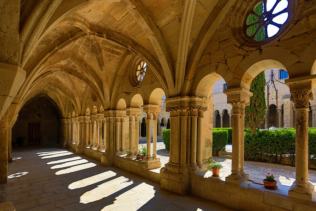 Spain, Europe, Catalonia, Royal Monastery, Vallbona, Cloister, architecture, art, Cistercians, history, monastery, inside. Spain, Europe, Catalonia, Royal Monastery, Vallbona, Cloister, architecture, art, Cistercians, history, monastery, inside