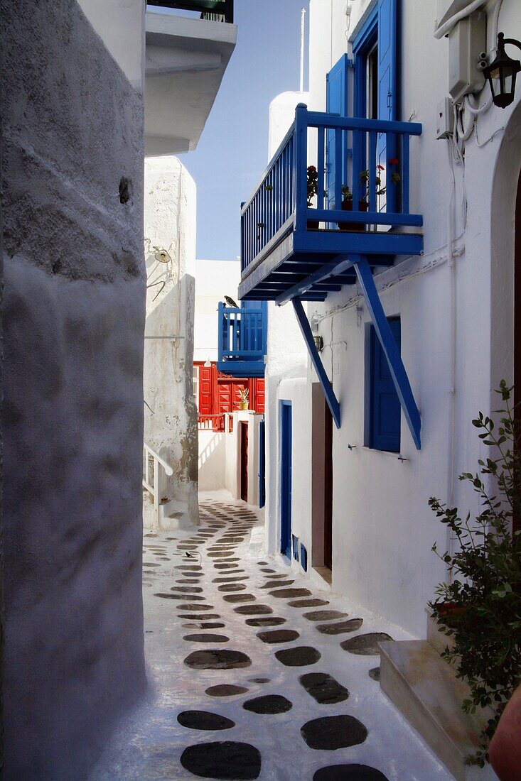 Narrow Lane, Old Town, Mykonos, Greece Greek Islands