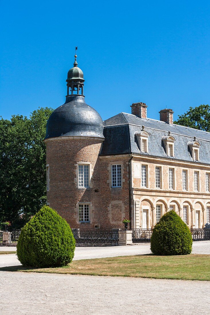 The picturesque castle of Pierre-de-Bresse, Burgundy, France, Europe