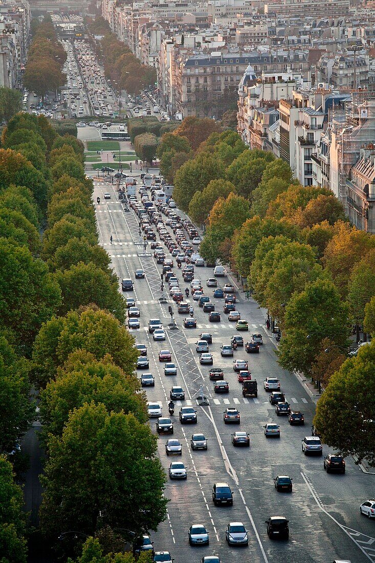 View of Champs Elysees, Paris, Ile de France, France, Europe