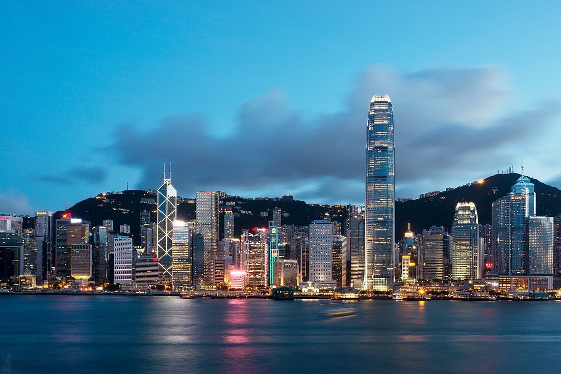 Long Exposure view of Hong Kong skyline