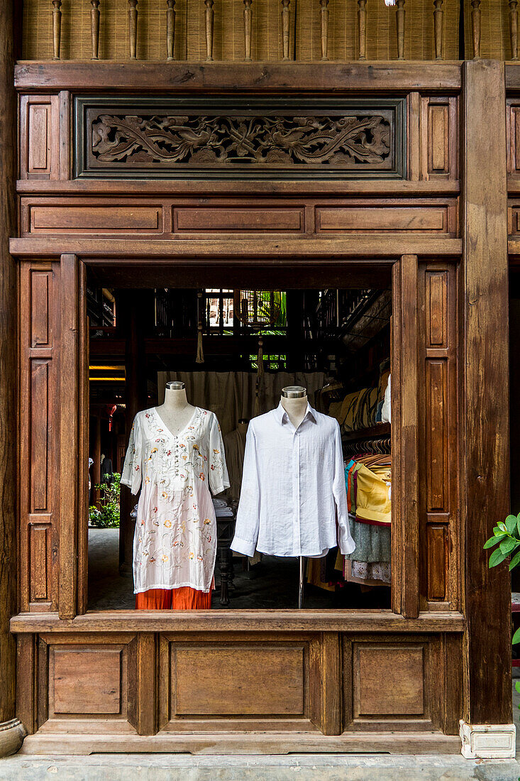 Shop window of a tailor in Hoi An, central Vietnam, Vietnam, Asia