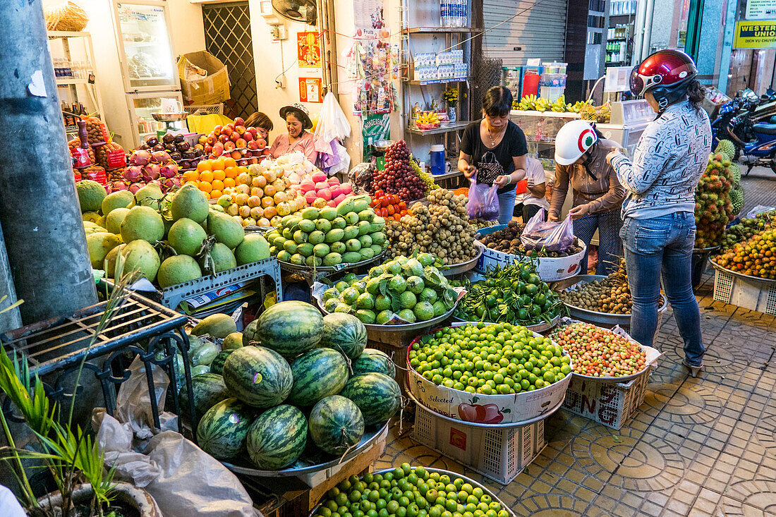 Strassenmarkt in Can Tho, Südvietnam, Vietnam, Asien