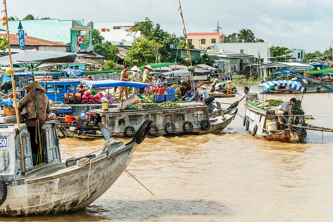 Schwimmender Markt von Cai Rang, Mekongdelta, Südvietnam, Vietnam, Asien
