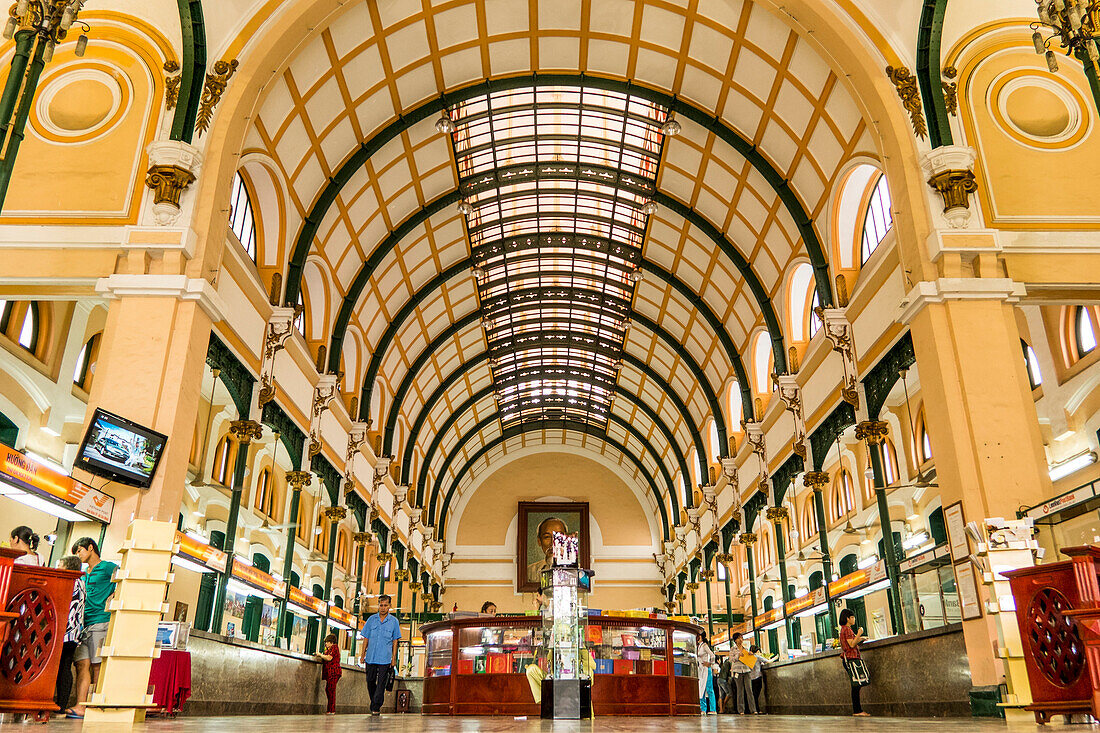 Main post office in Saigon, south Vietnam, Vietnam, Asia